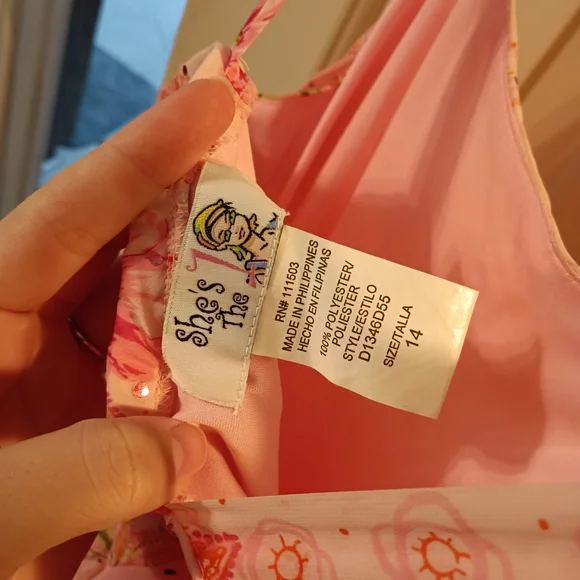 Floral Pink Kids Formal Dress - Picture 4 of 4